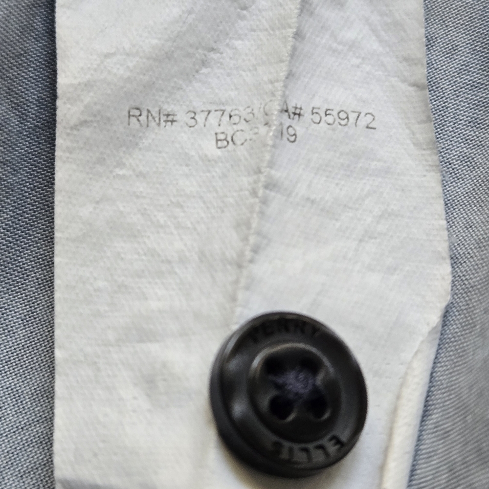 Perry Ellis Men’s 2XLT Stretch Blue Patterned Short Sleeve Button Up Shirt - Picture 8 of 15